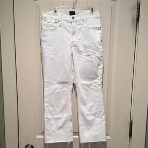 J. Crew Midrise white flare Crop